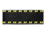 Delock Kabelschutzmatte / Sicherheitsbodenmatte rutschfest mit Kabelkanal und Warnmarkierungen für Innen und Außenbereich 40 x 120 cm schwarz / gelb