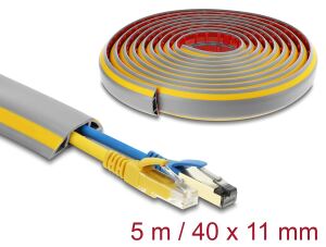 Delock Kabelkanal PVC flexibel 40 x 11 mm - Länge 5 m grau / gelb