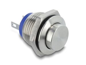 Delock Drucktaster zum Einbau 16 mm 2 x Lötanschluss Taster sehr hoch
