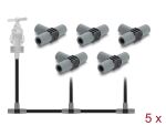 Delock T-Verbinder für 4,6 mm Micro-Drip Bewässerungsschlauch grau / schwarz 5 Stück