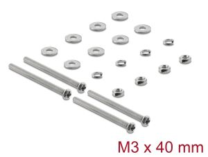 Delock Lüfterschrauben Set M3 x 40 mm 20-teilig