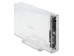 Delock Externes Gehäuse für 3.5″ SATA HDD mit USB Type-C™ Buchse transparent - werkzeugfrei