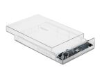 Delock Externes Gehäuse für 3.5″ SATA HDD mit USB Type-C™ Buchse transparent - werkzeugfrei