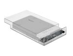 Delock Externes Gehäuse für 3.5″ SATA HDD mit USB Type-C™ Buchse transparent - werkzeugfrei