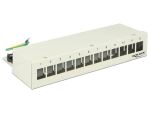 Delock Keystone Desktop Patchpanel 12 Port grau