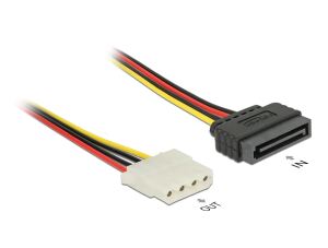 Delock Stromkabel SATA 15 Pin Stecker > 4 Pin Buchse 100 cm