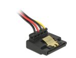 Delock Kabel SATA 15 Pin Strom Stecker mit Einrastfunktion > SATA 15 Pin Strom Buchse 2 x gerade / 1 x unten / 1 x oben 30 cm