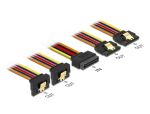 Delock Kabel SATA 15 Pin Strom Stecker mit Einrastfunktion > SATA 15 Pin Strom Buchse 2 x gerade / 2 x unten 30 cm