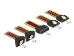 Delock Kabel SATA 15 Pin Strom Stecker mit Einrastfunktion > SATA 15 Pin Strom Buchse 2 x gerade / 2 x unten 50 cm