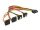 Delock Kabel SATA 15 Pin Strom Stecker mit Einrastfunktion > SATA 15 Pin Strom Buchse 2 x unten / 2 x oben 30 cm