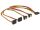 Delock Kabel SATA 15 Pin Strom Stecker mit Einrastfunktion > SATA 15 Pin Strom Buchse 2 x unten / 2 x oben 50 cm