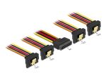 Delock Kabel SATA 15 Pin Strom Stecker mit Einrastfunktion > SATA 15 Pin Strom Buchse 4 x unten 15 cm