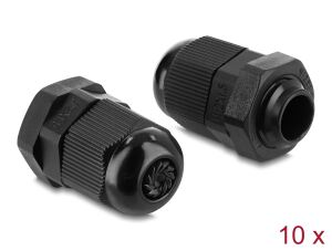 Delock Kabelverschraubung M12 x 1,5 mm 10 Stück schwarz