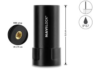 Navilock GNSS Multiband Antenne SMA Stecker 35 dB aktiv outdoor schwarz 5,6 cm
