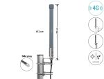 Delock 4G Antenne SMA Stecker 2 - 3 dBi starr omnidirektional Wand- und Mastmontage outdoor grau 25 cm
