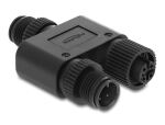 Delock M12 Y-Splitter A-kodiert 4 Pin 1 x Stecker zu 1 x Stecker und 1 x Buchse
