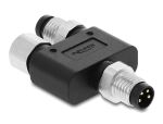 Delock M8 Y-Splitter A-kodiert 4 Pin 1 x Stecker zu 1 x Stecker und 1 x Buchse