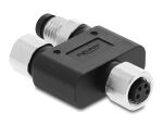 Delock M8 Y-Splitter A-kodiert 4 Pin 1 x Buchse zu 1 x Buchse und 1 x Stecker