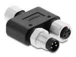 Delock M8 Y-Splitter A-kodiert 4 Pin 1 x Buchse zu 1 x Buchse und 1 x Stecker