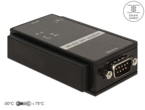 Delock Isolator RS-232 D-Sub 9 Buchse zu RS-232 D-Sub 9 Stecker galvanische Trennung 3 kV