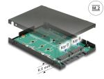Delock 2.5″ Konverter SATA 22 Pin > 2 x M.2 mit RAID mit Gehäuse