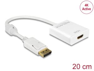 Delock Adapter DisplayPort 1.2 Stecker > HDMI Buchse 4K Aktiv weiß