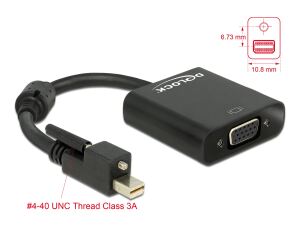 Delock Adapter mini DisplayPort 1.2 Stecker mit Schraube > VGA Buchse schwarz