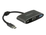 Delock Adapter USB Type-C™ Stecker > VGA Buchse (DP Alt Mode) + USB Typ-A + USB Type-C™ PD