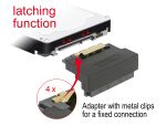 Delock Adapter SATA 22 Pin Buchse mit Einrastfunktion zu Stecker - gewinkelt unten