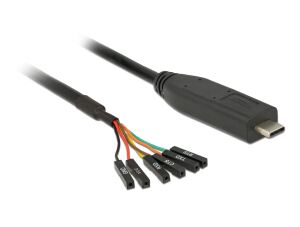 Delock Konverter USB Type-C™ 2.0 Stecker zu TTL (3,3 V) 6 Pin Pfostenbuchse einzeln 2,0 m