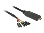 Delock Konverter USB Type-C™ 2.0 Stecker zu TTL (3,3 V) 6 Pin Pfostenbuchse einzeln 2,0 m