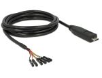 Delock Konverter USB Type-C™ 2.0 Stecker zu TTL (3,3 V) 6 Pin Pfostenbuchse einzeln 2,0 m