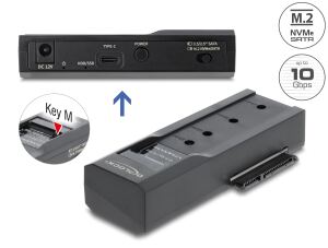 Delock USB Type-C™ Konverter für 1 x M.2 SSD oder 1 x SATA SSD / HDD