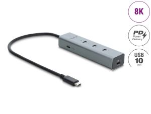 Delock 5 Port USB Type-C™ 10 Gbps Hub mit 8K Videoausgang und PD 3.0 100 Watt