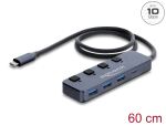 Delock USB 10 Gbps Hub mit 3 x USB Typ-A und 1 x USB...