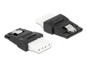 Delock Adapter Power 4 Pin Molex Buchse zu SATA Power 15 Pin Buchse mit Metallclip