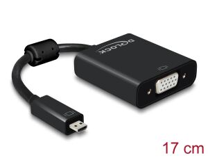 Delock Adapter HDMI Micro-D Stecker > VGA Buchse mit Audio schwarz