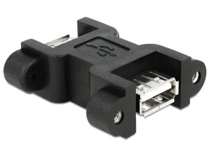 Delock Adapter USB 2.0 Typ A Buchse > USB Typ A Buchse mit Schraubanschluss