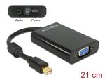 Delock Adapter mini DisplayPort 1.1 Stecker > VGA Buchse + Audio + Power schwarz