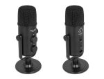 Delock Multifunktionales Doppelkapsel USB Mikrofon mit 3,5 mm Klinken Kopfhöreranschluss und Lautstärkeregler + Quick-Mute Funktion