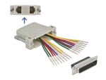 Delock D-Sub 25 Pin Crimp Stecker zu 2 x RJ45 Buchse mit Montagesatz beige
