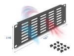 Delock 10″ Netzwerkschrank Panel mit Lüftungsschlitzen horizontal 2 HE schwarz