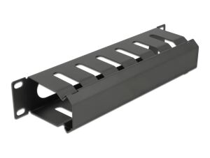 Delock 10″ Kabelmanagement Rangierpanel mit Öffnung 1 HE schwarz