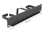 Delock 10″ Kabelmanagement Rangierpanel mit 3 Metall Bügeln (2 x horizontal, 1 x vertikal) 1 HE schwarz