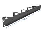 Delock 19″ Kabelmanagement Rangierpanel mit 5 Metall Bügeln (2 x horizontal, 3 x vertikal) 1 HE schwarz