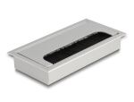Delock Kabeldurchführung für Tischeinbau mit Bürste 160 x 80 x 28 mm silber