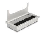 Delock Kabeldurchführung für Tischeinbau mit Bürste 160 x 80 x 28 mm silber