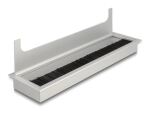 Delock Kabeldurchführung für Tischeinbau mit Bürste 280 x 80 x 28 mm silber