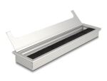 Delock Kabeldurchführung für Tischeinbau mit Bürste 300 x 80 x 28 mm silber