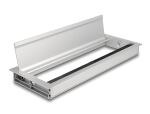 Delock Kabeldurchführung für Tischeinbau mit Bürste 300 x 120 x 28 mm silber